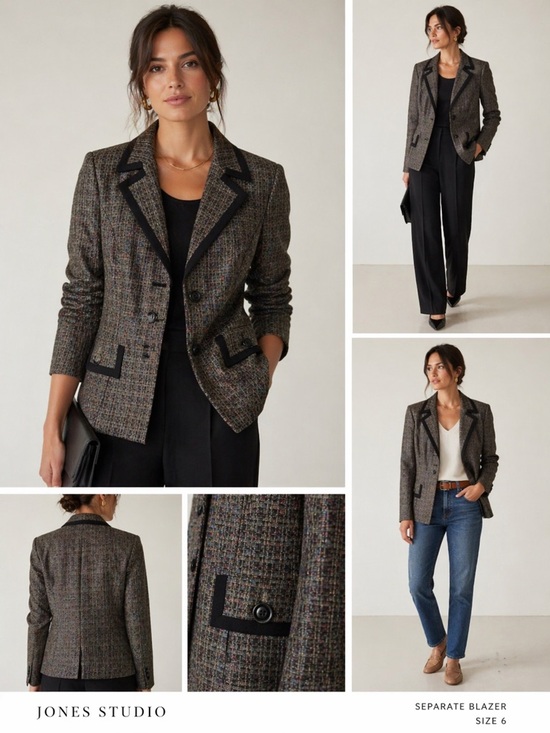 Jones Studio Jackets & Blazers - Jones Studio Brown Separate Blazer - Classic Tailored Jacket